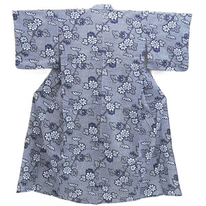 Yukata Vintage(1950-1980) Navy White Flower Cotton #10484A5