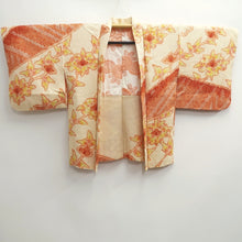 Load image into Gallery viewer, Haori Jacket Vintage(1950-1980) Pale Orange Vermillion Shibori Flower Silk #10021C4
