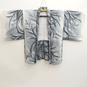 Haori Jacket Vintage(1950-1980) Gray Grass Silk #9896B3