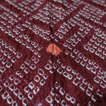 Load image into Gallery viewer, KK1382B7 Silk Kimono Fabric Vintage(1950-1980) Shibori Dark Red 75.2x11.8in(191x30cm)
