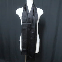 Load image into Gallery viewer, Silk Japanese Obiage See-Through Flower Black 66.1x11.0in(168x28cm) A#10047
