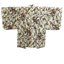 Load image into Gallery viewer, Haori Jacket Vintage(1920-1950) Cream white Meisen Plum blossom Branch Silk #11042A3

