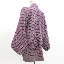 Load image into Gallery viewer, Haori Jacket Vintage(1950-1980) Purple Shibori Butterfly Silk #9804A5
