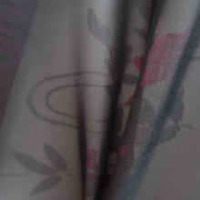 Load image into Gallery viewer, Kimono Vintage(1950-1980) Black Magenta See-Through Flower Silk #10273E4
