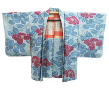 Load image into Gallery viewer, Haori Jacket Vintage(1920-1950) Light Gray Light Blue Meisen Silk #11002F5

