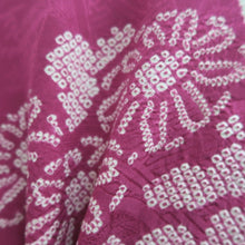 Load image into Gallery viewer, Haori Jacket Vintage(1950-1980) Magenta Shibori Floral pattern Silk #11012A1
