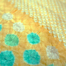 Load image into Gallery viewer, KK1449A1 Silk Kimono Fabric Vintage(1950-1980) Shibori Light Yellow 62.6x12.2in(159x31cm)
