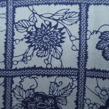 Load image into Gallery viewer, Haori Jacket Dark Blue Grayish Blue Plum blossom Chrysanthemum Silk #10731D3
