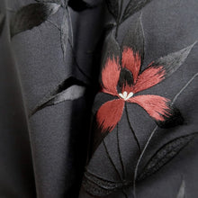 Load image into Gallery viewer, Haori Jacket Vintage(1950-1980) Black Fully Embroidered Flower Silk #10591C1
