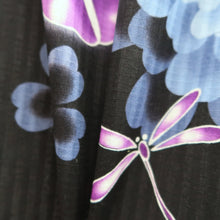 Load image into Gallery viewer, Yukata Black Dragonfly Asagao Tall Cotton #10474A5
