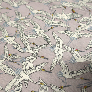 KK1487A2 Silk Kimono Fabric Crane Birds Pale Pink 58.7x13.0in(149x33cm)