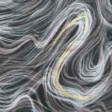 Load image into Gallery viewer, Haori Jacket Vintage(1950-1980) Black White Gold Abstract swirl pattern Silk #10842E2

