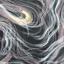 Load image into Gallery viewer, Haori Jacket Vintage(1950-1980) Black White Gold Abstract swirl pattern Silk #10842E2
