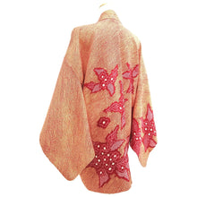 Load image into Gallery viewer, Haori Jacket Vintage(1950-1980) Red Yellow Full Shibori Flower Silk #10803D5
