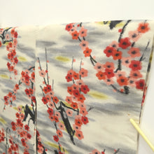 Load image into Gallery viewer, Haori Jacket Vintage(1920-1950) Cream white Meisen Plum blossom Branch Silk #11051A3
