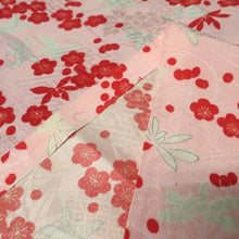 Load image into Gallery viewer, KK1457A1 Silk Kimono Fabric Vintage(1950-1980) Plum blossom Pink 79.9x10.6in(203x27cm)
