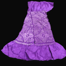 Load image into Gallery viewer, Silk Japanese Obiage Shibori Purple 52.0x6.3in(132x16cm) A#10057
