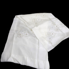 Load image into Gallery viewer, Silk Japanese Obiage Cherry Blossom White 63.8x11.4in(162x29cm) A#10037
