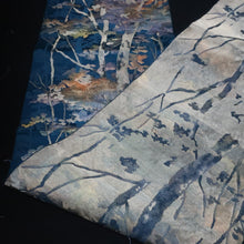 Load image into Gallery viewer, BB10104AG Silk Obi Fabric Vintage(1950-1980) Forest Blue 92.5x10.6in(235x27cm)
