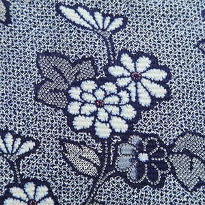 Yukata Vintage(1950-1980) Navy White Flower Cotton #10484A5