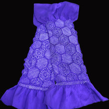 Load image into Gallery viewer, Silk Japanese Obiage Shibori Blueish Purple 49.6x5.9in(126x15cm) A#10017
