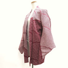 Load image into Gallery viewer, Haori Jacket Vintage(1950-1980) Magenta Shibori Seigaiha Silk #10036C4
