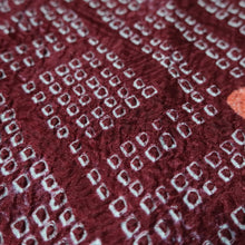 Load image into Gallery viewer, KK1382B7 Silk Kimono Fabric Vintage(1950-1980) Shibori Dark Red 75.2x11.8in(191x30cm)
