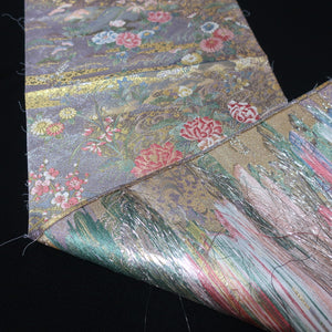 BB10054AD Silk Obi Fabric Flower Gold 51.6x11.0in(131x28cm)
