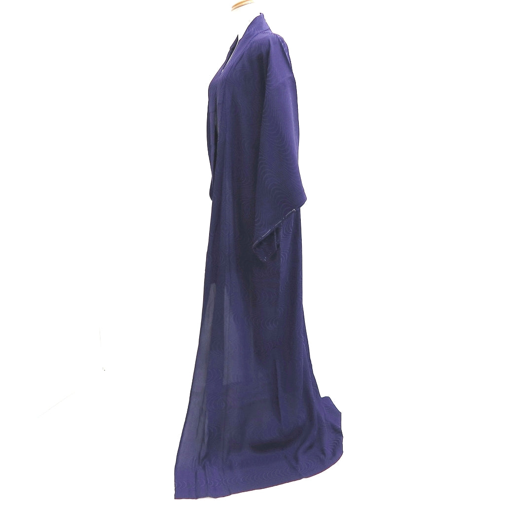 Kimono Vintage(1950-1980) Purple See-Through Wave Silk #10274E4