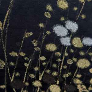 Haori Jacket Vintage(1950-1980) Black Gold Flower Silk #10005C3