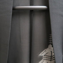 Load image into Gallery viewer, Haori Jacket Black Sheer Zen Temple Silk #10903E5
