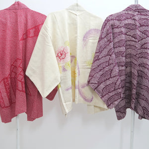 Bundle 12pcs Silk Vintage Full Shibori Haori Wholesale Bulk Free Shipping #683