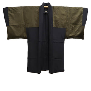 Men's Haori Vintage(1950-1980) Black Montsuki Takarabune Silk #10437A3