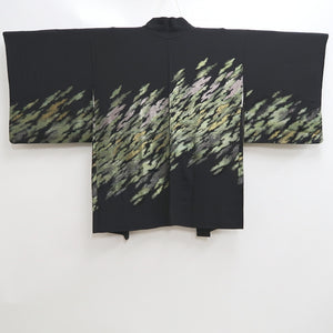 Haori Jacket Vintage(1950-1980) Black Gold Splash Silk #10125D3