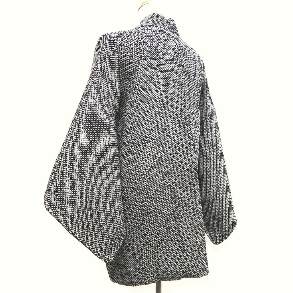 Haori Jacket Vintage(1950-1980) Black Full Shibori Silk #10171D4