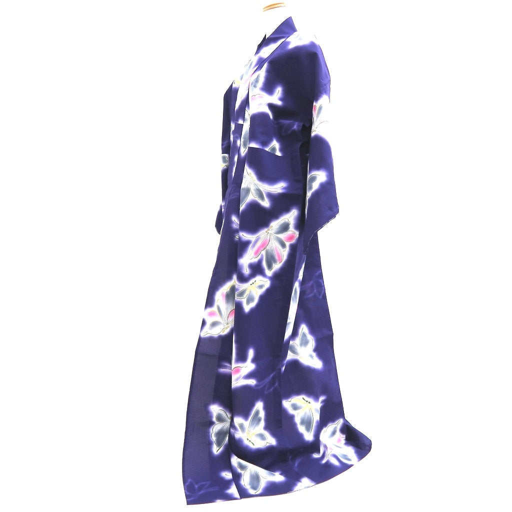 Yukata Blueish Purple Butterfly Cotton #10346F3