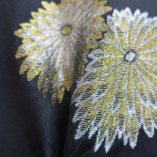 Load image into Gallery viewer, Haori Jacket Vintage(1950-1980) Black Gold Silver Chrysanthemum Silk #9863B2
