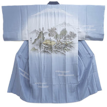 Load image into Gallery viewer, Men's Juban Grayish Blue Landscape Silk #10873E4
