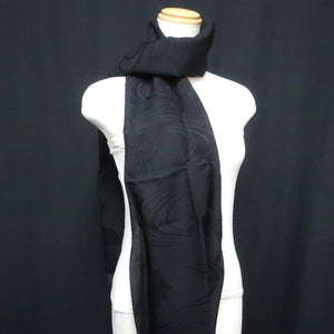Silk Japanese Obiage Ryusui Black 68.5x11.8in(174x30cm) A#10048
