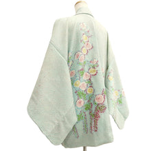 Load image into Gallery viewer, Haori Jacket Vintage(1950-1980) Light Blue Full Shibori Chrysanthemum Silk #10572B5
