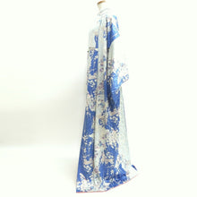 Load image into Gallery viewer, Kimono Light Blue Butterfly Plum blossom Branch Silk #9667J3
