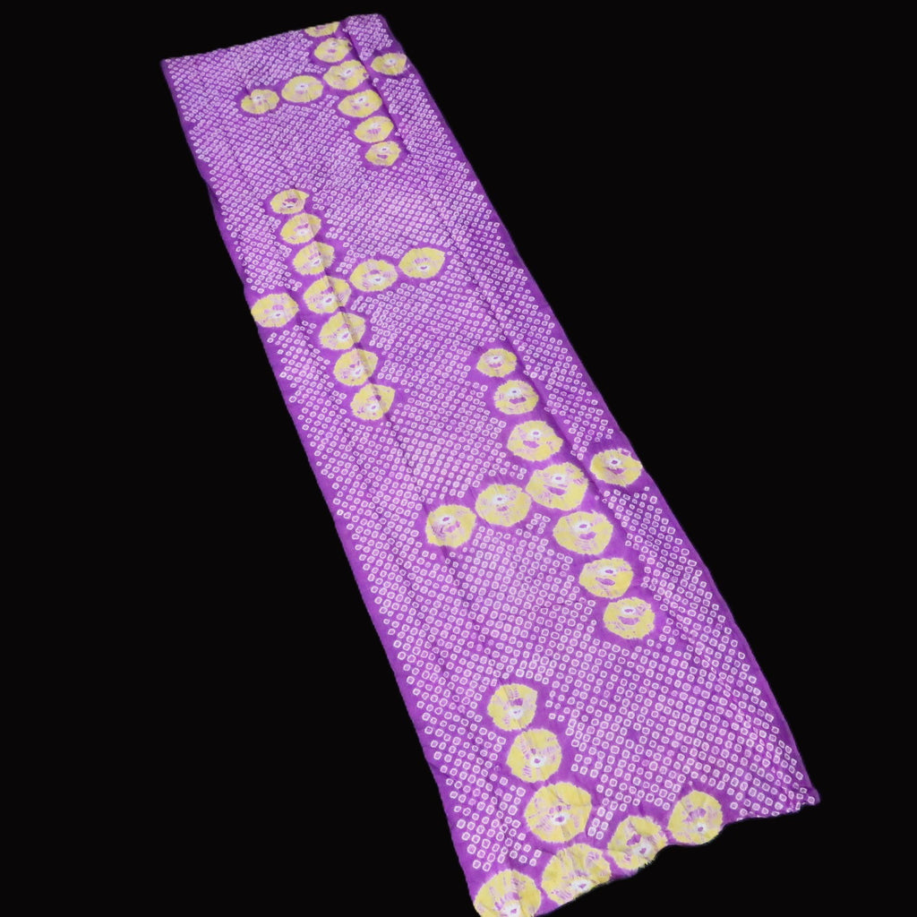 KK1458A1 Silk Kimono Fabric Vintage(Pre-1920) Shibori Purple 50.0x13.0in(127x33cm)