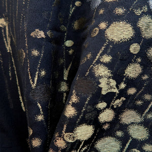 Haori Jacket Vintage(1950-1980) Black Gold Flower Silk #10005C3