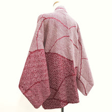 Load image into Gallery viewer, Haori Jacket Vintage(1950-1980) Magenta Shibori Seigaiha Silk #10036C4
