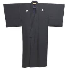 Load image into Gallery viewer, Men&#39;s Kimono Vintage(1950-1980) Black Montsuki Silk #10463A4
