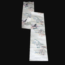Load image into Gallery viewer, BB10095AF Silk Obi Fabric Heian Princess Beige 108.3x10.6in(275x27cm)
