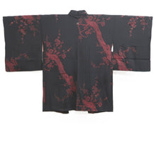 Load image into Gallery viewer, Haori Jacket Vintage(1950-1980) Black Plum blossom Branch Silk #10672C5
