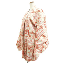Load image into Gallery viewer, Haori Jacket Pink Cream white Gold Plum blossom Silk #10732D3
