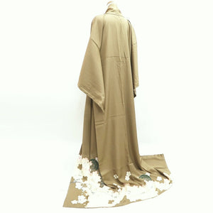 Kimono Light Khaki Cherry Blossom Tall Silk #9946B5