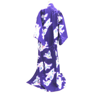 Yukata Vintage(1950-1980) Purple Butterfly Cotton #10475A5